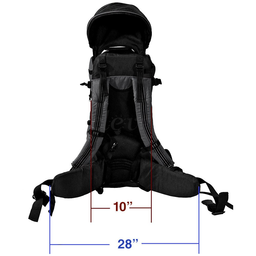 Clevr - Mochila Ligera Excursionismo de Lujo Para Bebé Niño Con Visera de Parasol, Gris