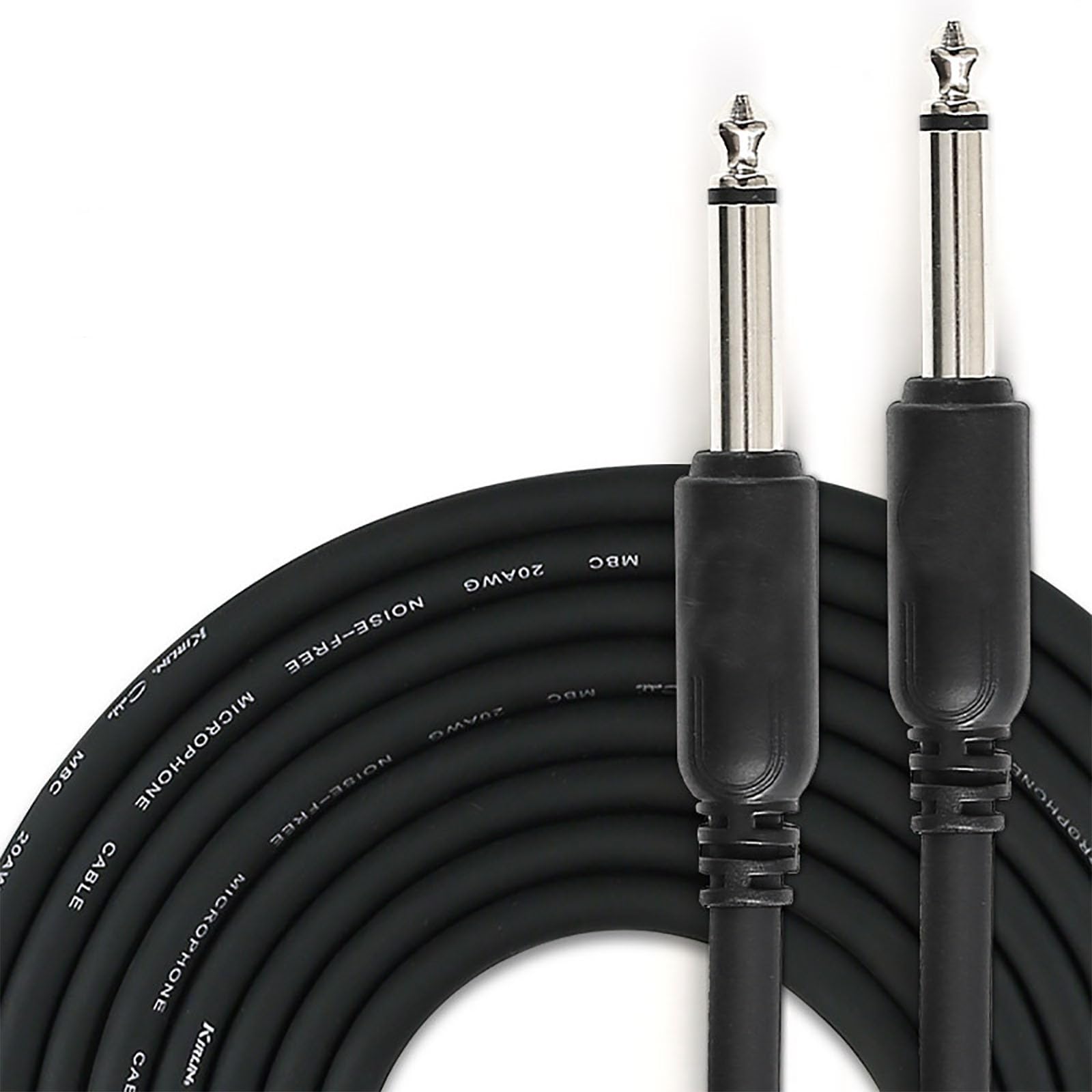 Cable Mono Jack 6.35 mm Premium Trenzado de Nailon Negro Resistente a Interferencias para Guitarra Eléctrica, Bajo y Mezclador