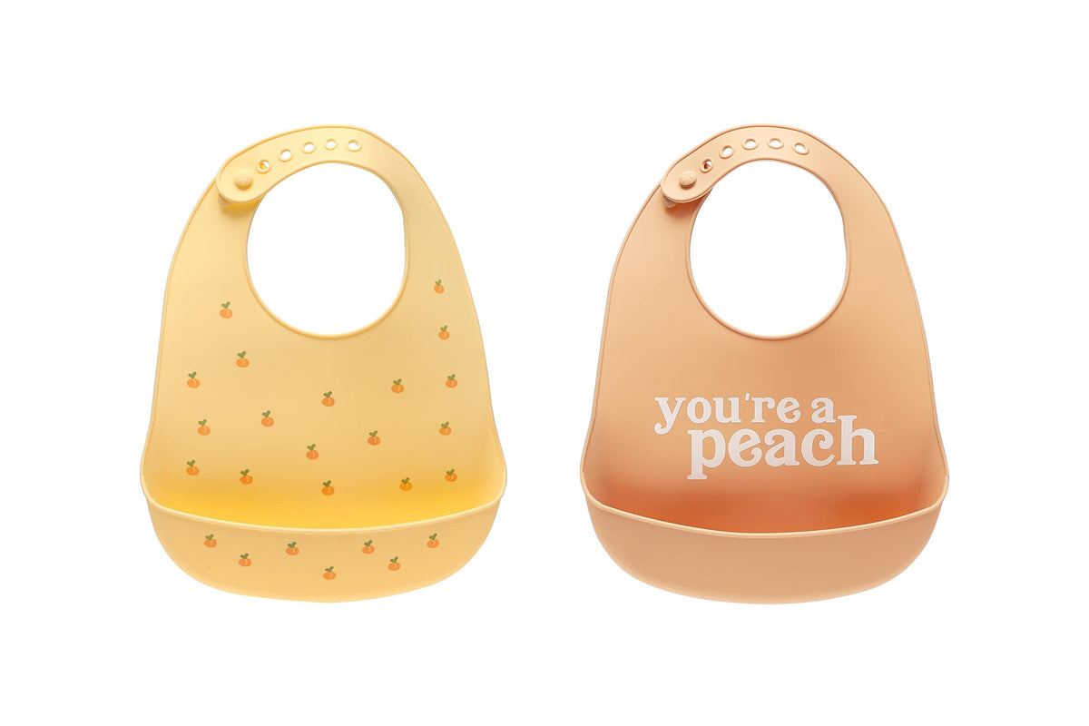 Pearhead - Juego De 2 Baberos De Silicona Para Niños Pequeños Con Receptor De Alimentos, Ajuste Ajustable, Aptos Para Lavaplatos, Unisex