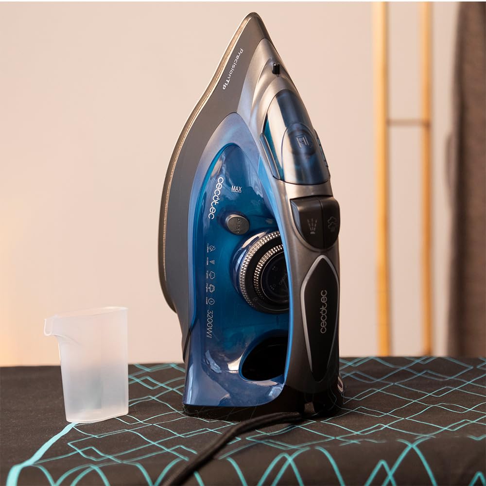 Cecotec Plancha horizontal IronHero 3200 Force Anodized. 3200 W, tecnología Power Steam, golpe de vapor extra 270 g/min, suela Turbo Slide, sistema antigoteo, Cyclo Clean, filtro antical