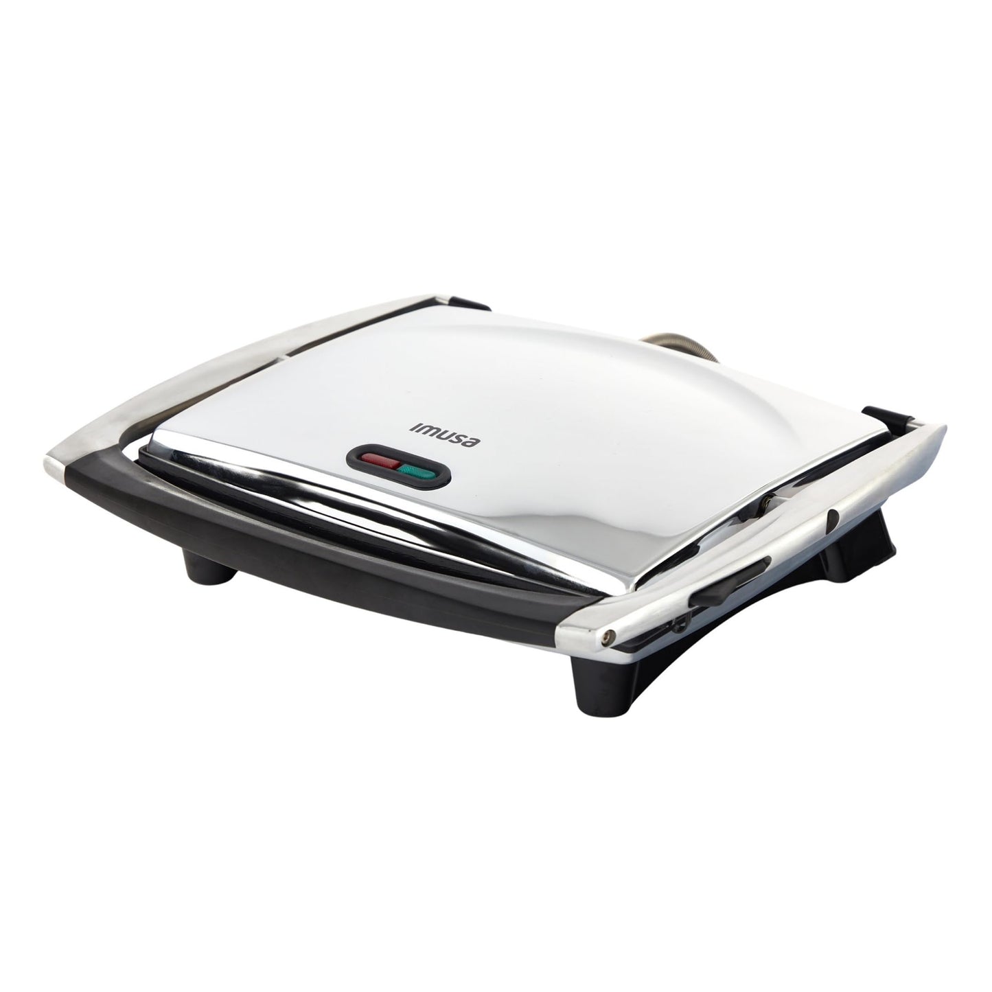IMUSA - Sandwichera Panini de acero inoxidable de 12 x 10 pulgadas con placas antiadherentes de cerámica