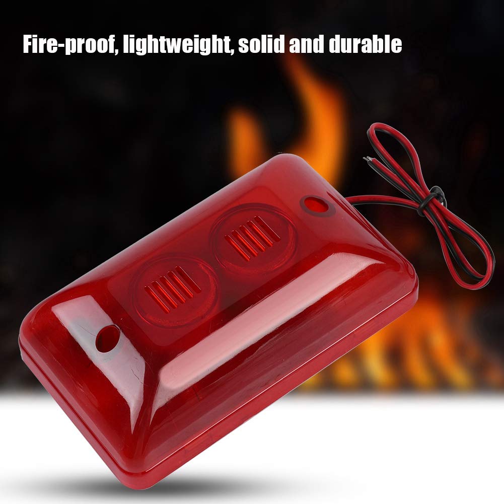Sirena Estroboscópica de Alarma de Sonido y Luz Roja Intermitente 12 V 15 W para Seguridad en el Hogar