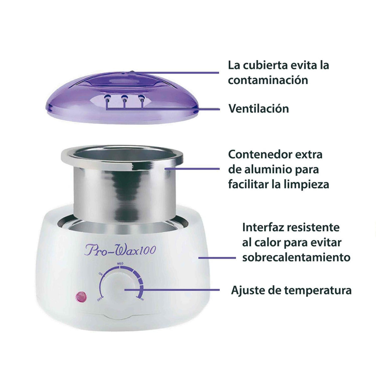 Lumax Fundidor Calentador Eléctrico de Cera para Depilación con Temperatura Ajustable Multifuncional