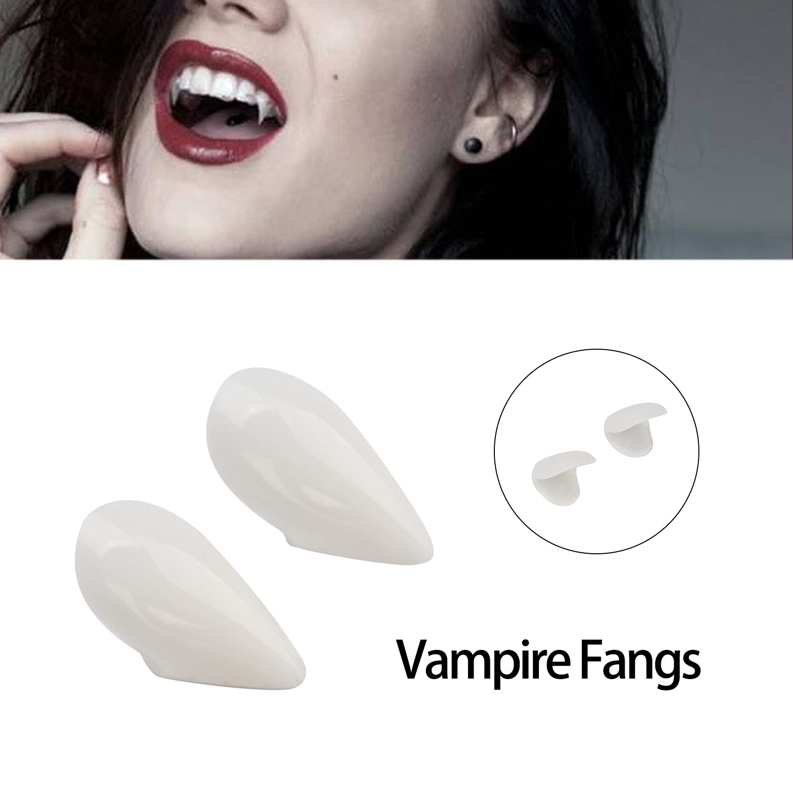 Colmillos de Vampiro para Disfraz de Zombi en Cosplay para Hombre 15 mm