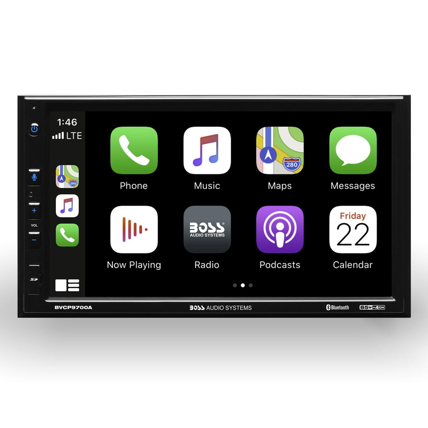 Boss Audio Systems BVCP9700A - Estéreo de Coche - Apple CarPlay, Android Auto, Doble DIN, visualización táctil de 7 Pulgadas, Bluetooth, sin Reproductor de CD DVD, Receptor de Radio Am/FM
