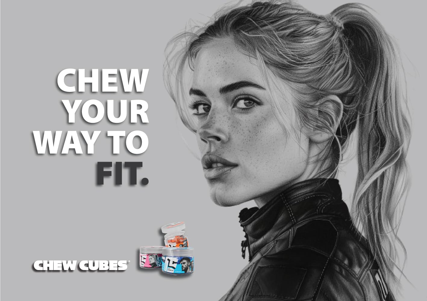Chew Cubes ChewCubes FITS - 18 libras, 30 unidades, línea de mandíbula atlética