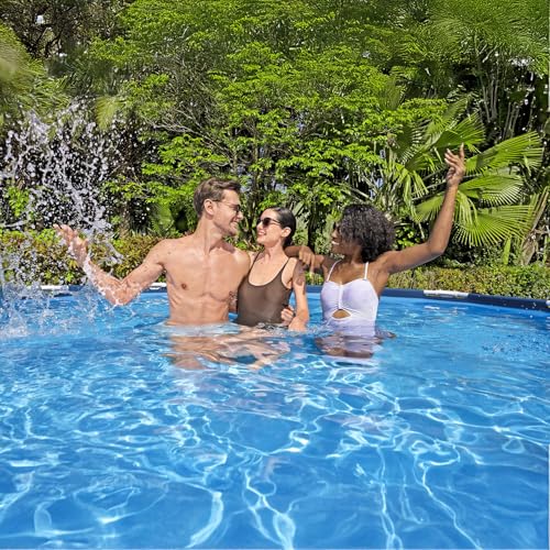 Bestway Steel Pro - Juego de piscina redonda sobre el piso de 12 x 30 pulgadas, incluye bomba de filtro de 330 galones