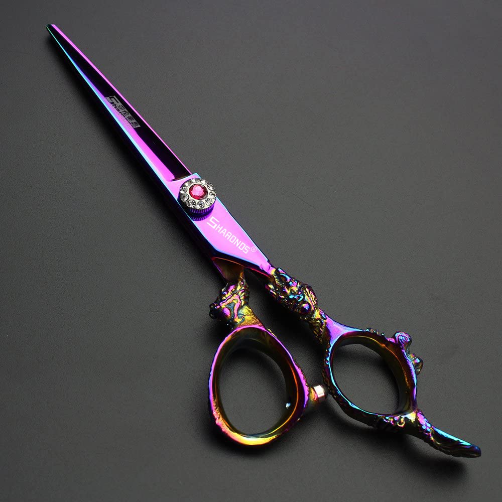 Tijeras de corte de pelo, tijeras profesionales de peluquería de 6 pulgadas, uso doméstico para hombre, mujer, adultos, niños(6-inch cutting-B)