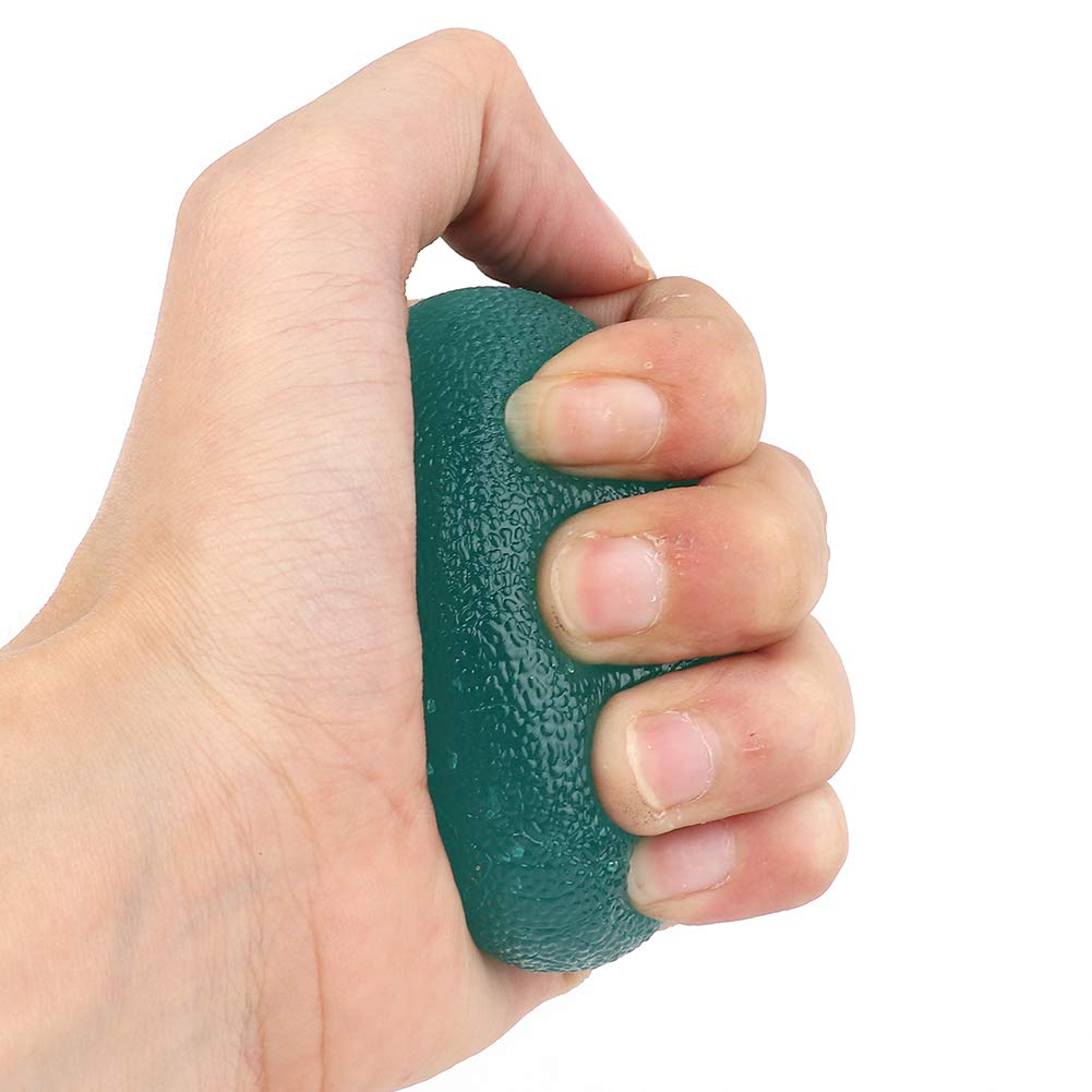 Bola de agarre en forma de huevo, bola de agarre de terapia de masaje de silicona para aliviar el estrés del ejercicio de fuerza de los dedos de la muñeca(12-Verde)