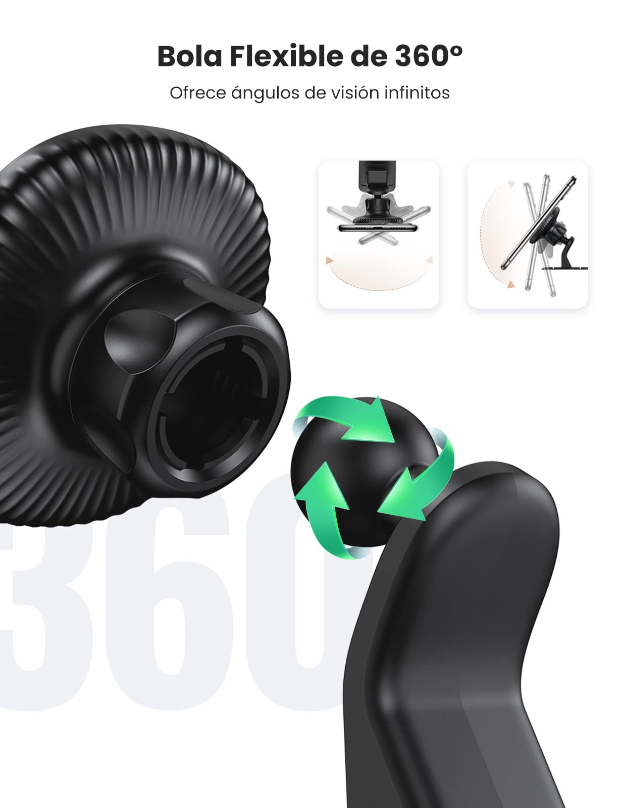 Soporte Celular UGREEN Negro con Imán para Automóvil