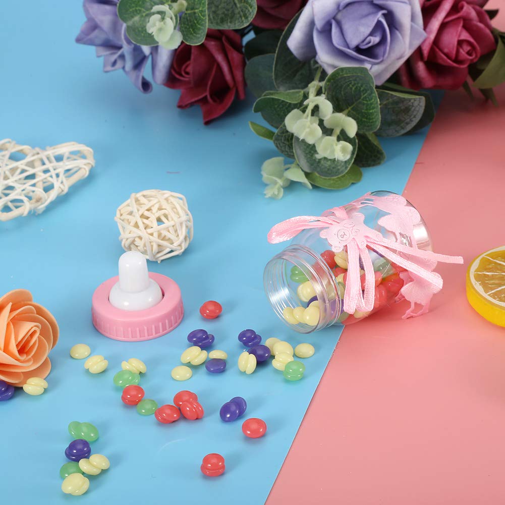 Biberón Decorativo Qiilu Rosa Cajas Anuncio de Bebé de Plástico 24 Piezas para Baby Shower