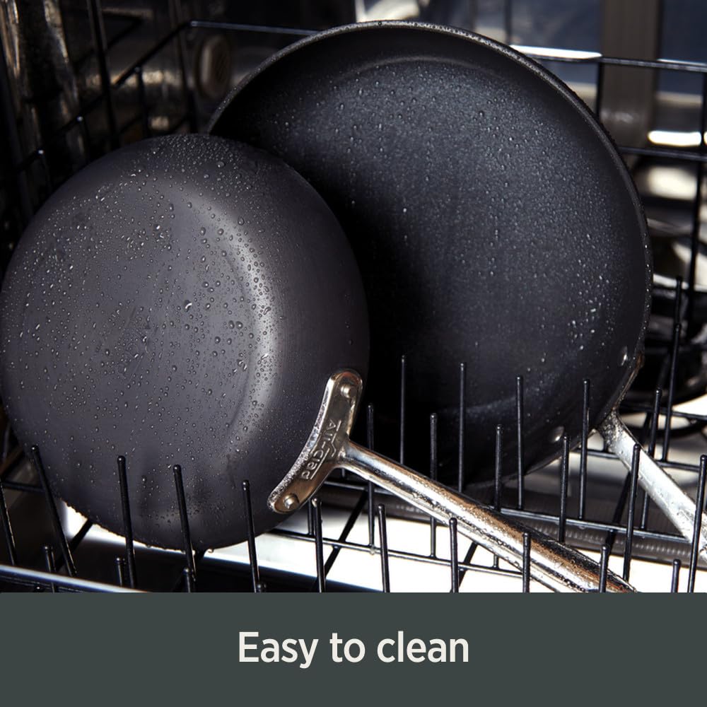 All-Clad Essentials - Juego de utensilios de cocina antiadherentes anodizados duros, 10 unidades, aptos para horno, ollas y sartenes 350F, color negro