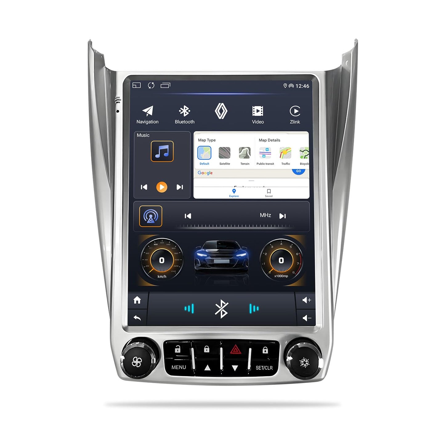 Estéreo de coche Android 12, pantalla táctil HD de 10.1 pulgadas, radio de navegación GPS WiFi con cámara de respaldo para Chevrolet Equinox, GMC Terrain 2012-2017 (2+32G con bloqueo)