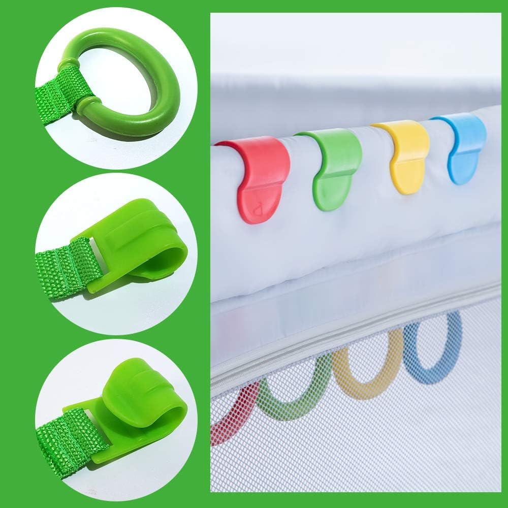 Anillos para Cuna de Bebé Clips de Mano Extraíbles Educativos para Niños Pequeños