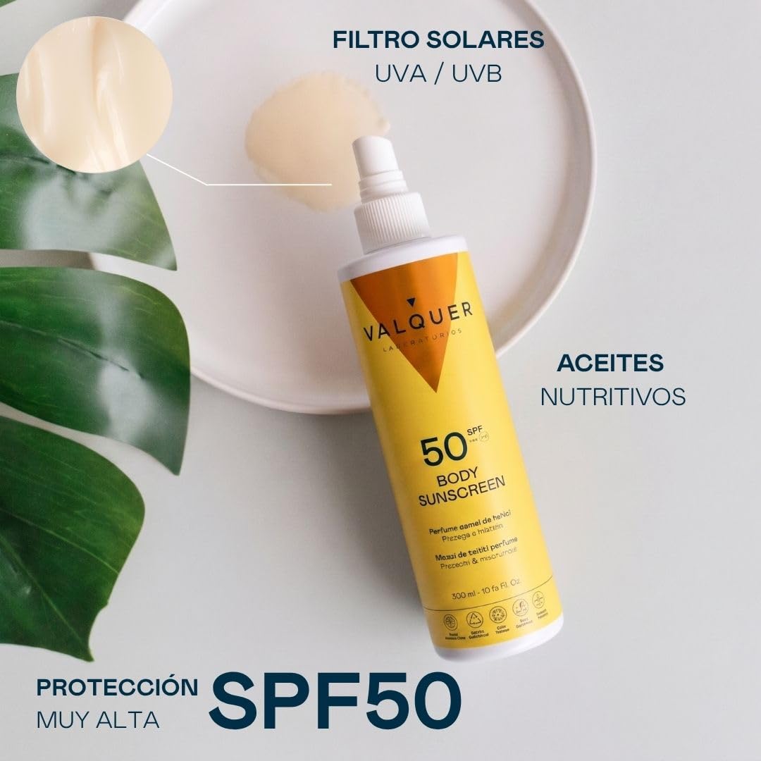 VALQUER Protector Solar Corporal SPF 50 en Spray | 300 ml