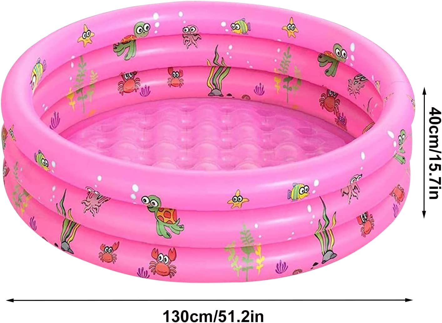 Jesir Piscina Inflable Infantil, Mini Alberca Redonda de 3 Niveles, Juguete de Agua para Niños y Niñas, Rosa, 130x40 cm