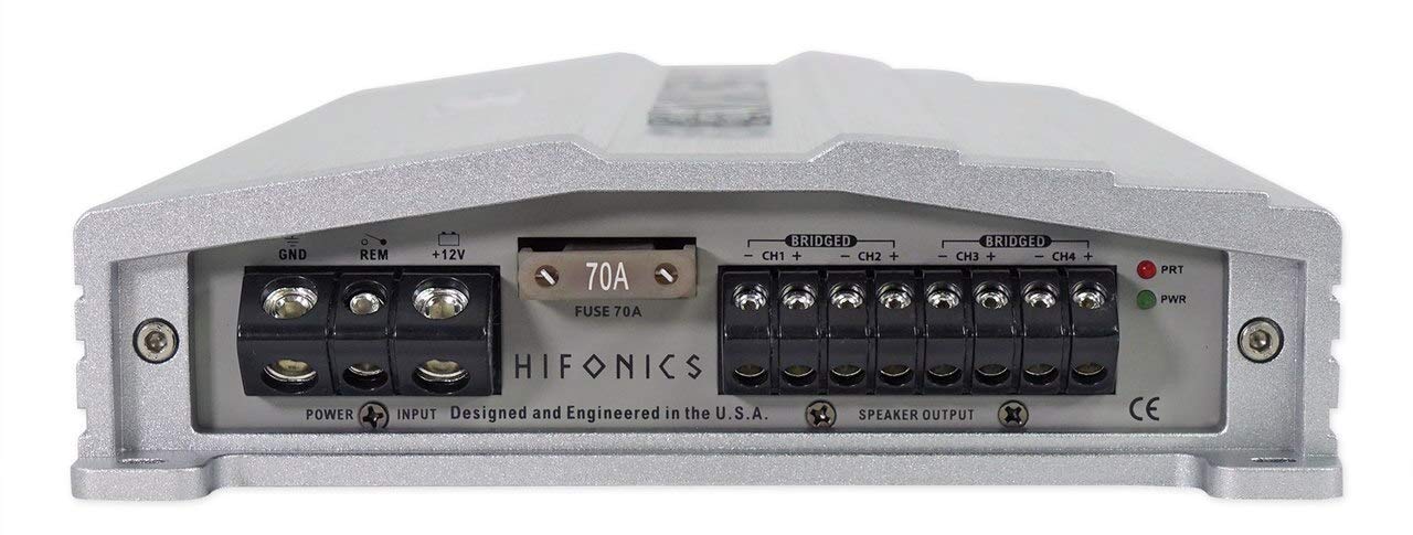 Hifonics ZG-1200.4 Zeus Gamma 1200 W 4 canales amplificador de audio puenteable de rango completo clase A/B Amp para automóvil y vehículos con soporte magnético de gravedad para teléfono