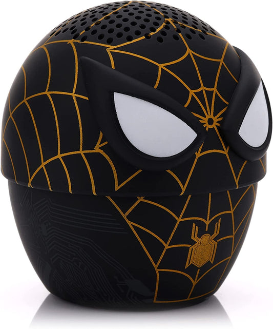 Bitty Boomers Marvel: No Way Home Spider-Man - Traje Negro y Dorado - Mini Altavoz Bluetooth