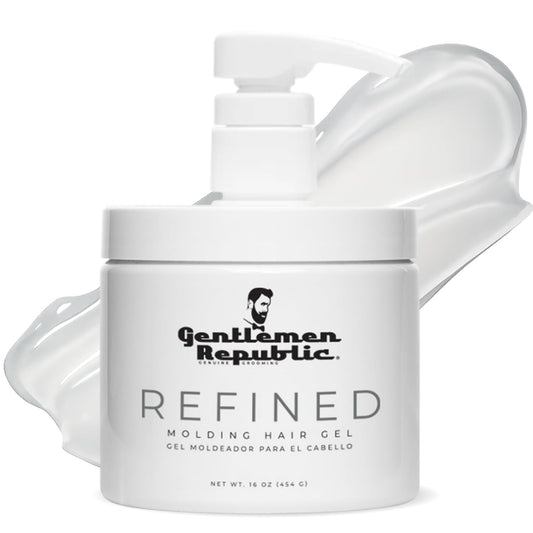 Gentlemen Republic Genuine Grooming Gentlemen Republic Gel para el Cabello Refinado con Bomba - F?rmula Profesional para Brillo y Retenci?n 24 Horas, Resistente a la Humedad, 100% Libre de Alcohol y N