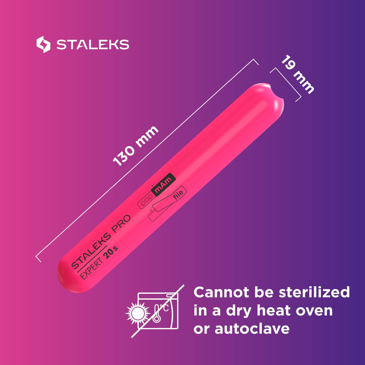 Staleks Lima de Uñas de Plástico Inclinada, Recta (Base) Spbe-20S, Rosa