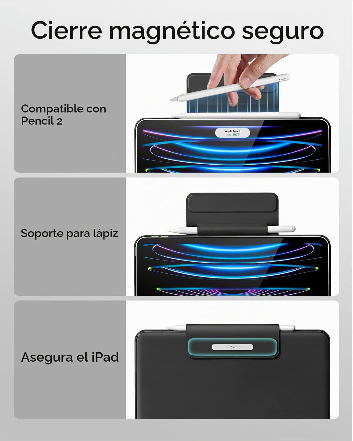 Funda Teclado ESR iPad A16/10a Gen Soporte Magnético Rápido