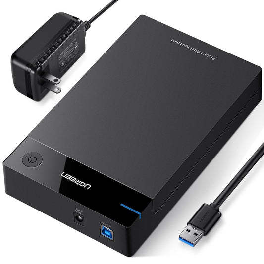 Carcasa Disco Duro UGREEN Negro con Cable USB 3.0 y Adaptador de Corriente Incluido 16 TB MAX para Galaxy Hitachi PS5 Xbox