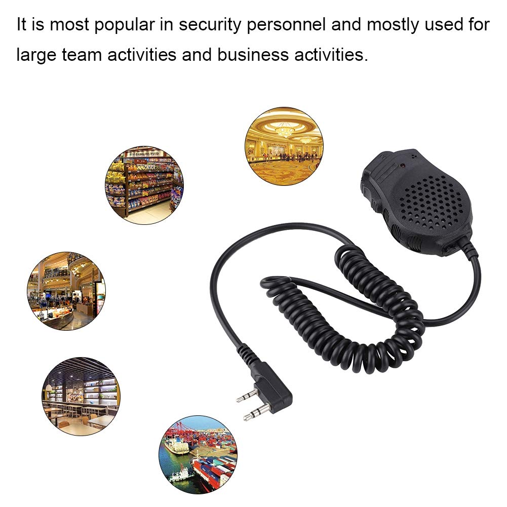 Micrófono de Altavoz Yoidesu Negro Doble PTT para Walkie Talkie UV-82 Serie