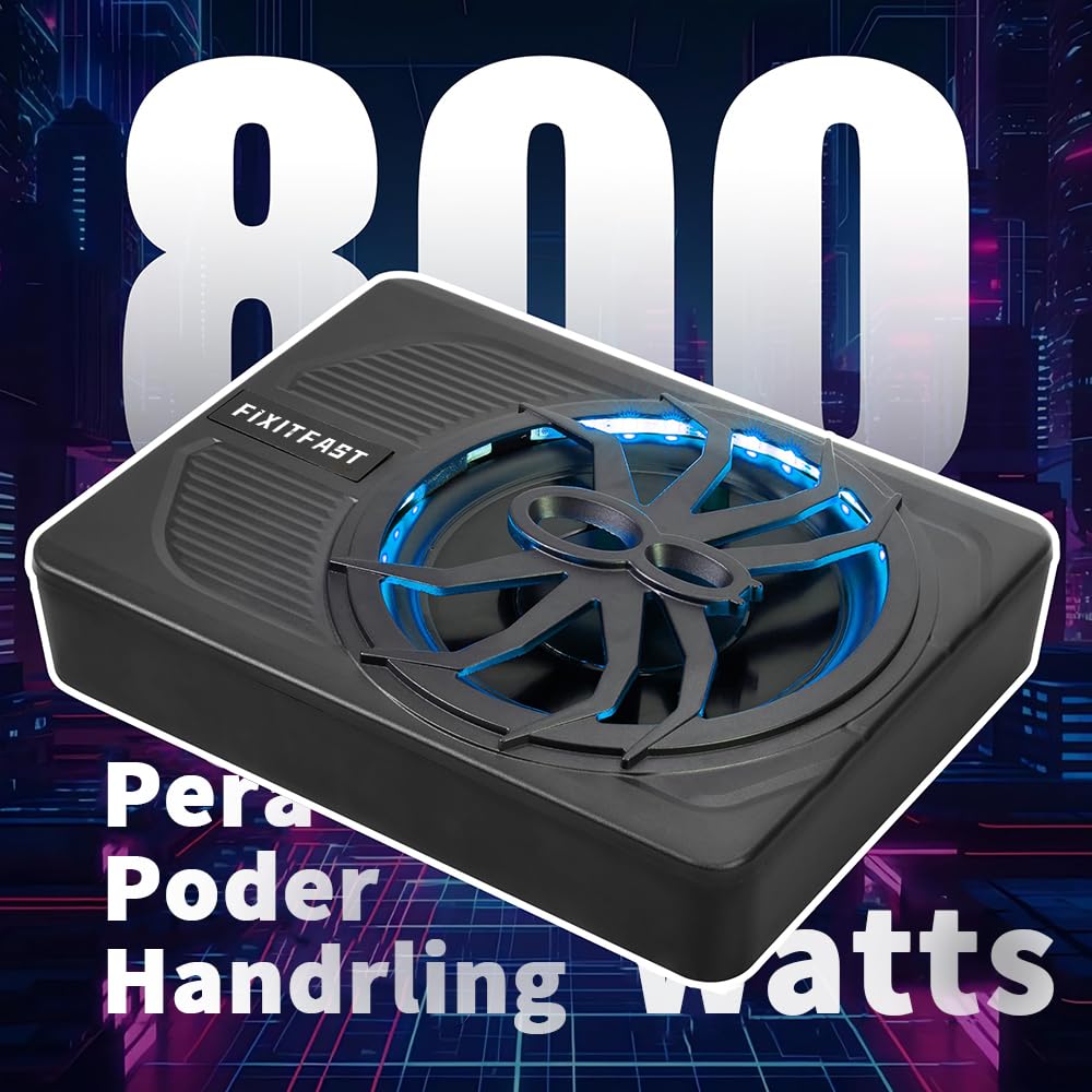 FINYQBET Subwoofer para Coche 800 W, Subwoofer Estéreo para Coche Amplificado de 10 Pulgadas con Luces de Colores Controlables por App