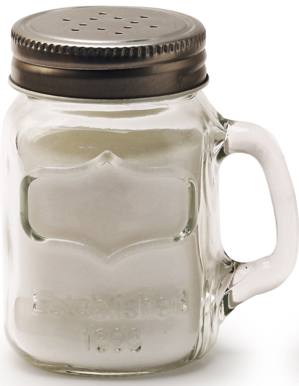 Circleware Mason Yorkshire Jar Mug Salt and Pepper Shakers with Glass Handles and Metal Lids, 5 Ounce, Set of 2 in Gift Box, Limited Edition Glassware Serveware by Circleware