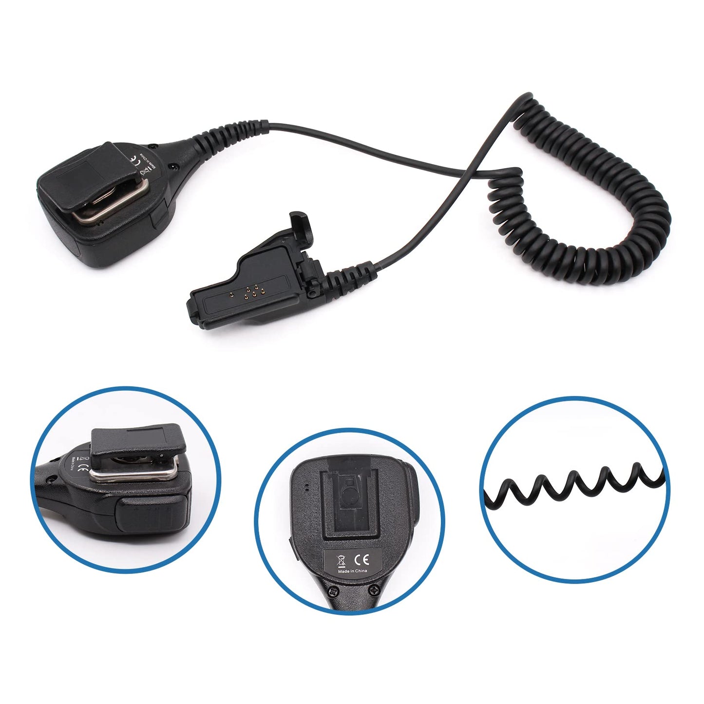 IFREQTECH PMMN4051 PMMN4051B - Micrófono de altavoz remoto con conector de audio de 3,5 mm compatible con radio XTS1500 XTS2500 XTS3000 XTS5000 MTX1000 GP900 GP900 HT1000