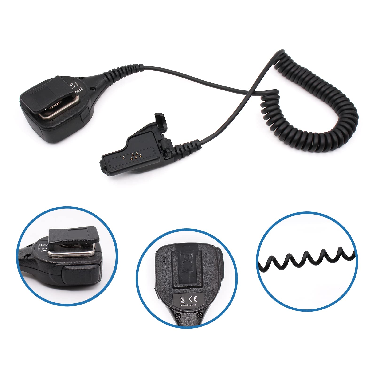 IFREQTECH PMMN4051 PMMN4051B - Micrófono de altavoz remoto con conector de audio de 3,5 mm compatible con radio XTS1500 XTS2500 XTS3000 XTS5000 MTX1000 GP900 GP900 HT1000