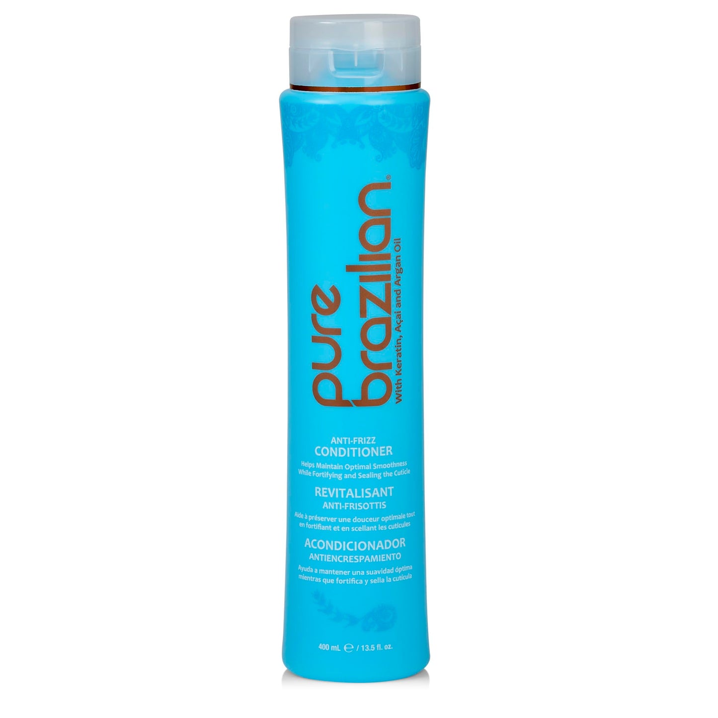 Pure Brazilian - Anti Frizz Daily Conditioner - With Keratin and Bamboo Extract For Smooth, Manageable Hair (13.5 Fl. Ounces)
