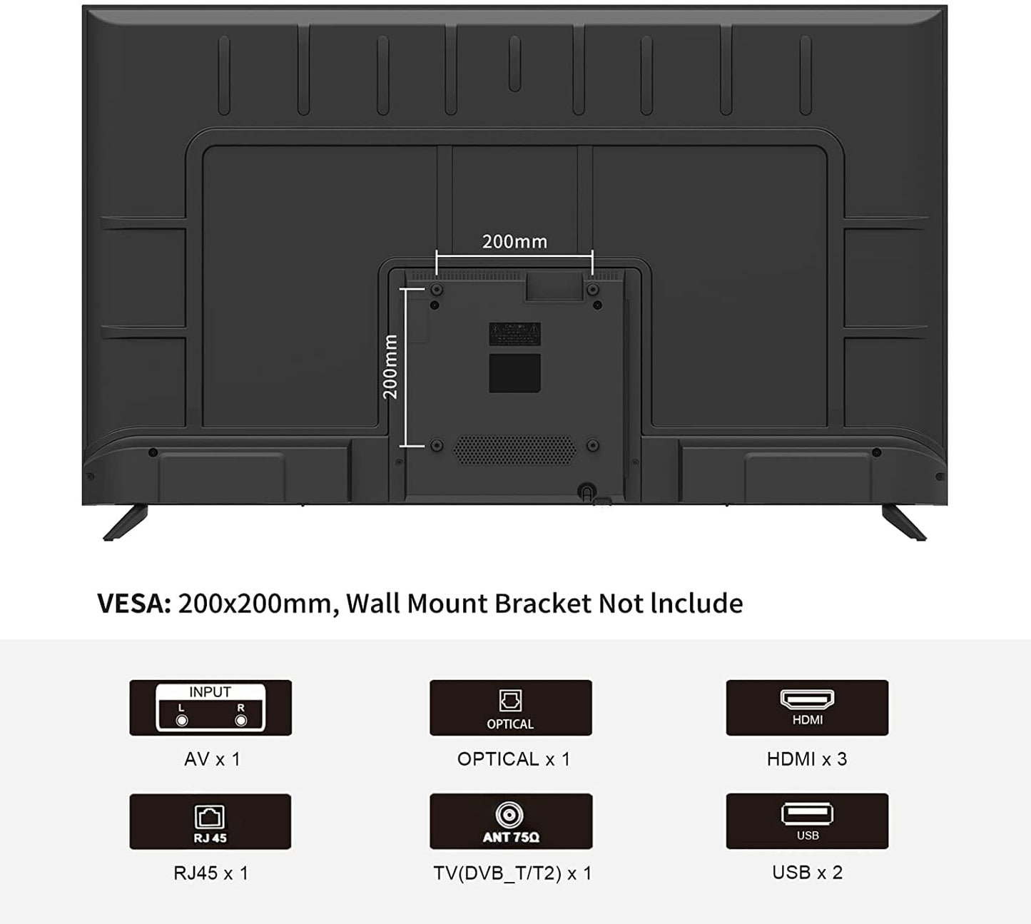 SANSUI Android TV Google Assistant, Control de Voz (50" WiFi UHD 4K)