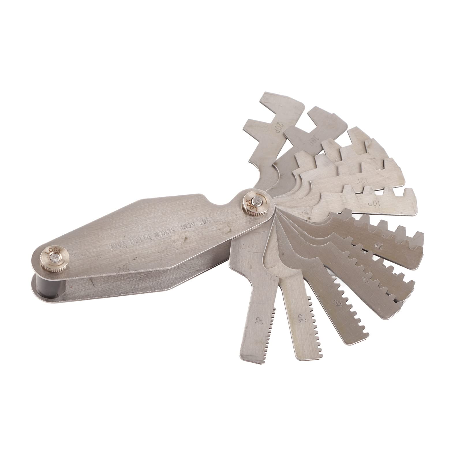 Calibrador de Rosca T Calibre de Paso de Rosca de Acero Inoxidable Herramienta de Medición de Paso de Tornillo Conjunto de Calibradores de Rosca Para Medir El Paso de Rosca de Rosca (Calibre de Rosca En T de 30 Grados)