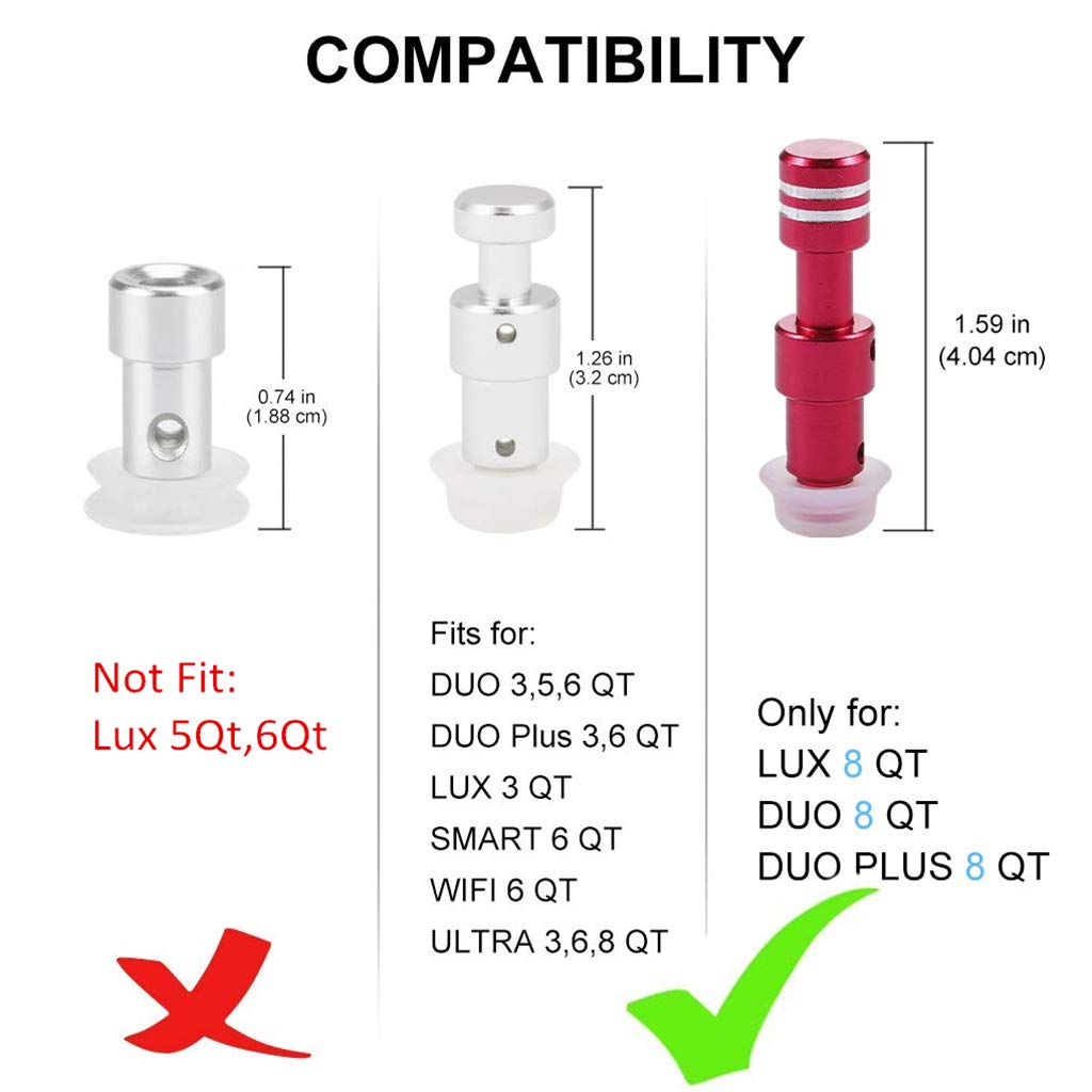 Recambios originales para válvulas de flotador para olla instantánea Duo 3, 5, 6, 8 cuartos de galón, Duo Plus, Ultra, LUX 3, 8 Qt, tapones de sellado de flotador de olla a presión, 7 paquetes