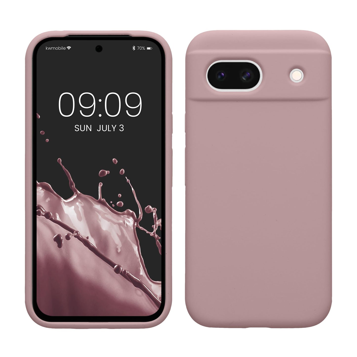 kwmobile Carcasa Compatible con Google Pixel 8a Funda - Case TPU y Silicona antigolpes - Apto Carga inalámbrica - Lila Color Carne