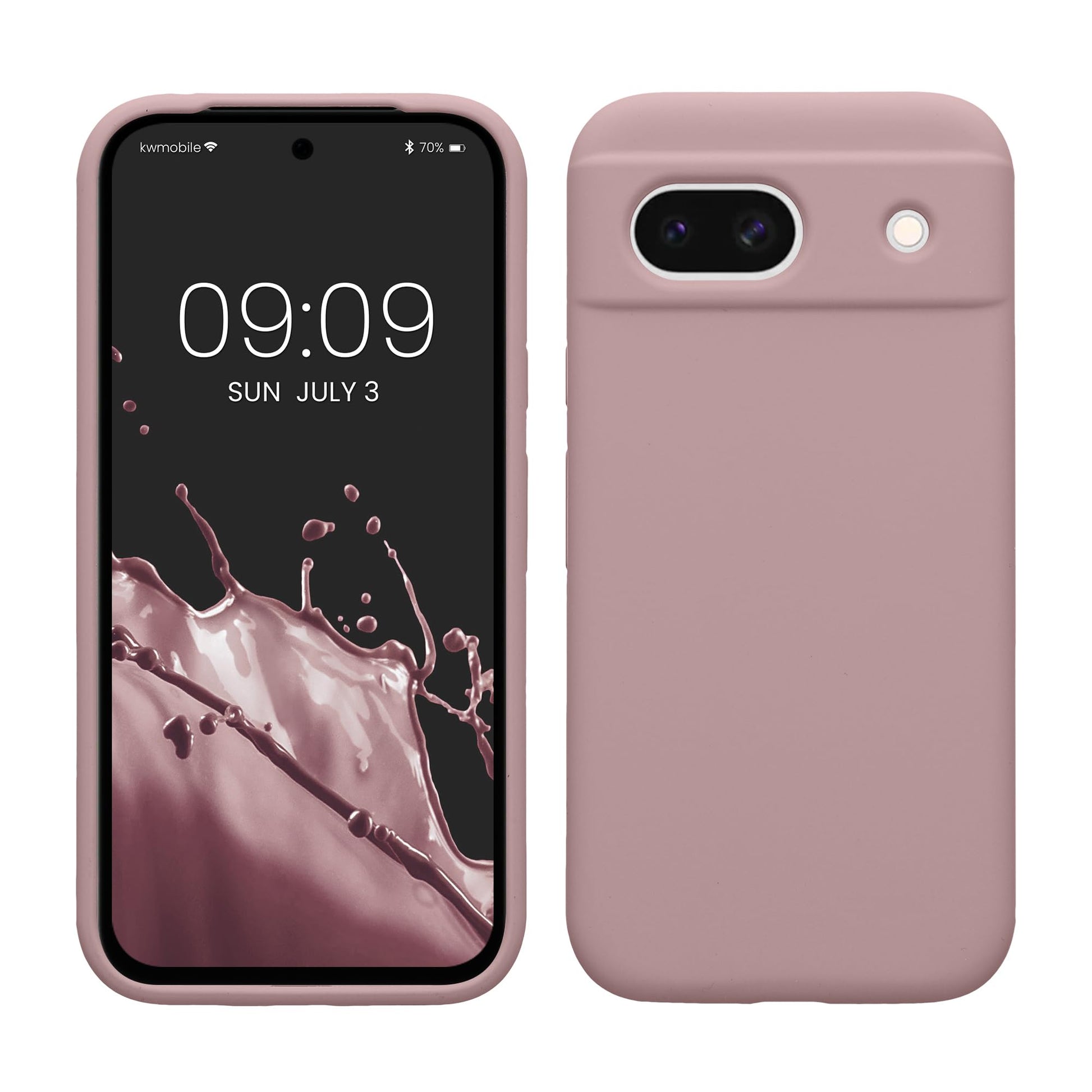 kwmobile Carcasa Compatible con Google Pixel 8a Funda - Case TPU y Silicona antigolpes - Apto Carga inalámbrica - Lila Color Carne