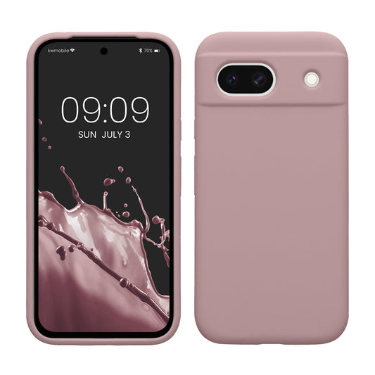 kwmobile Carcasa Compatible con Google Pixel 8a Funda - Case TPU y Silicona antigolpes - Apto Carga inalámbrica - Lila Color Carne
