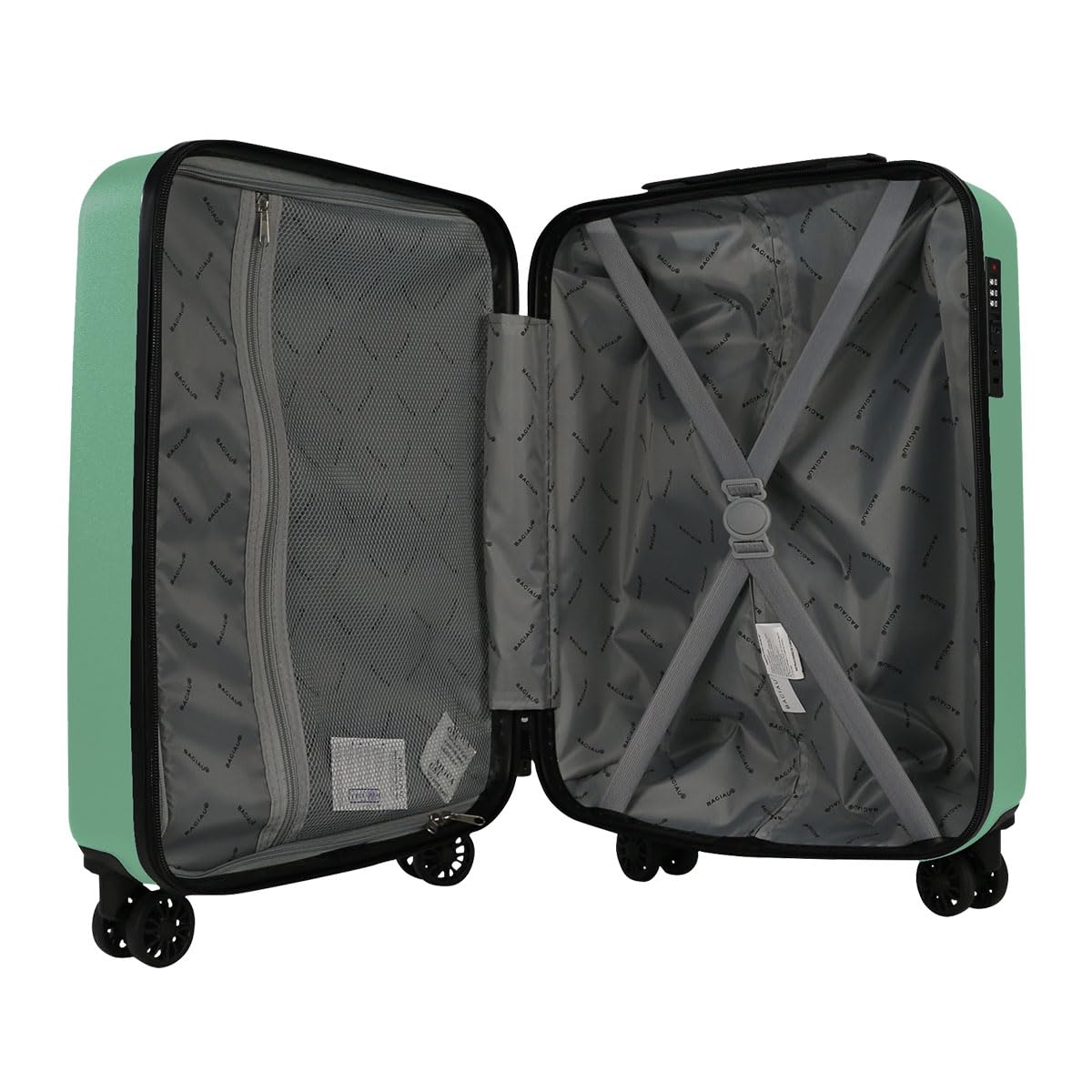 Bagiau Maleta de viaje carry on 20" rígida con 8 ruedas y candado integrado - Color menta