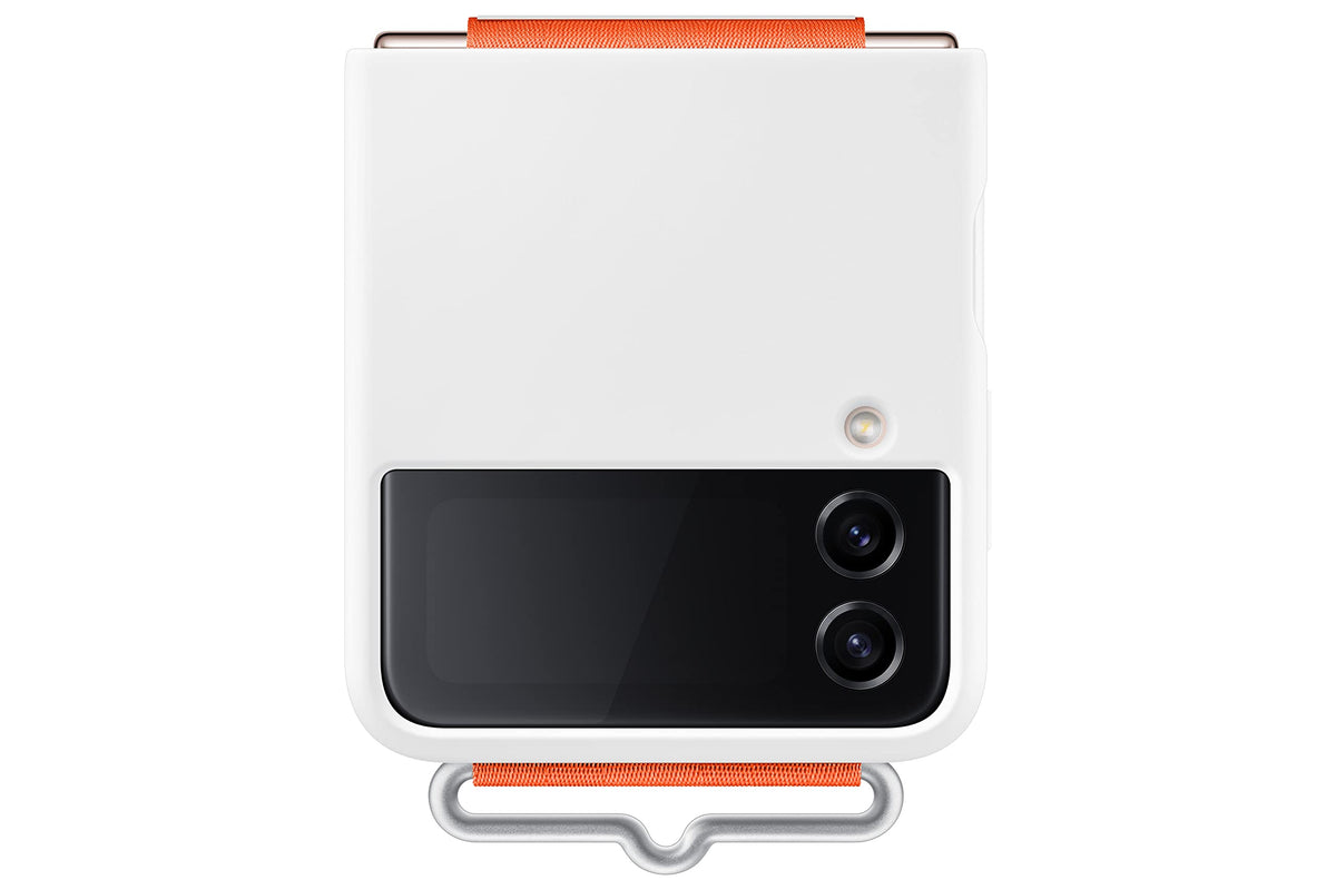 Funda Protectora Samsung Galaxy Z Flip 4 Blanco Acabado Mate con Agarre para Dedos versión Estadounidense