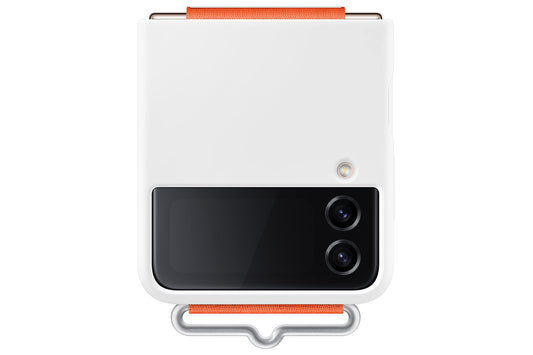 Funda Protectora Samsung Galaxy Z Flip 4 Blanco Acabado Mate con Agarre para Dedos versión Estadounidense