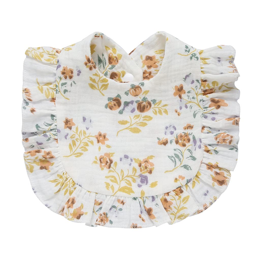 Juego de 4 baberos de muselina sólida para bebé, unisex, para niños y niñas, de algodón, ajustables, para dentición, alimentación