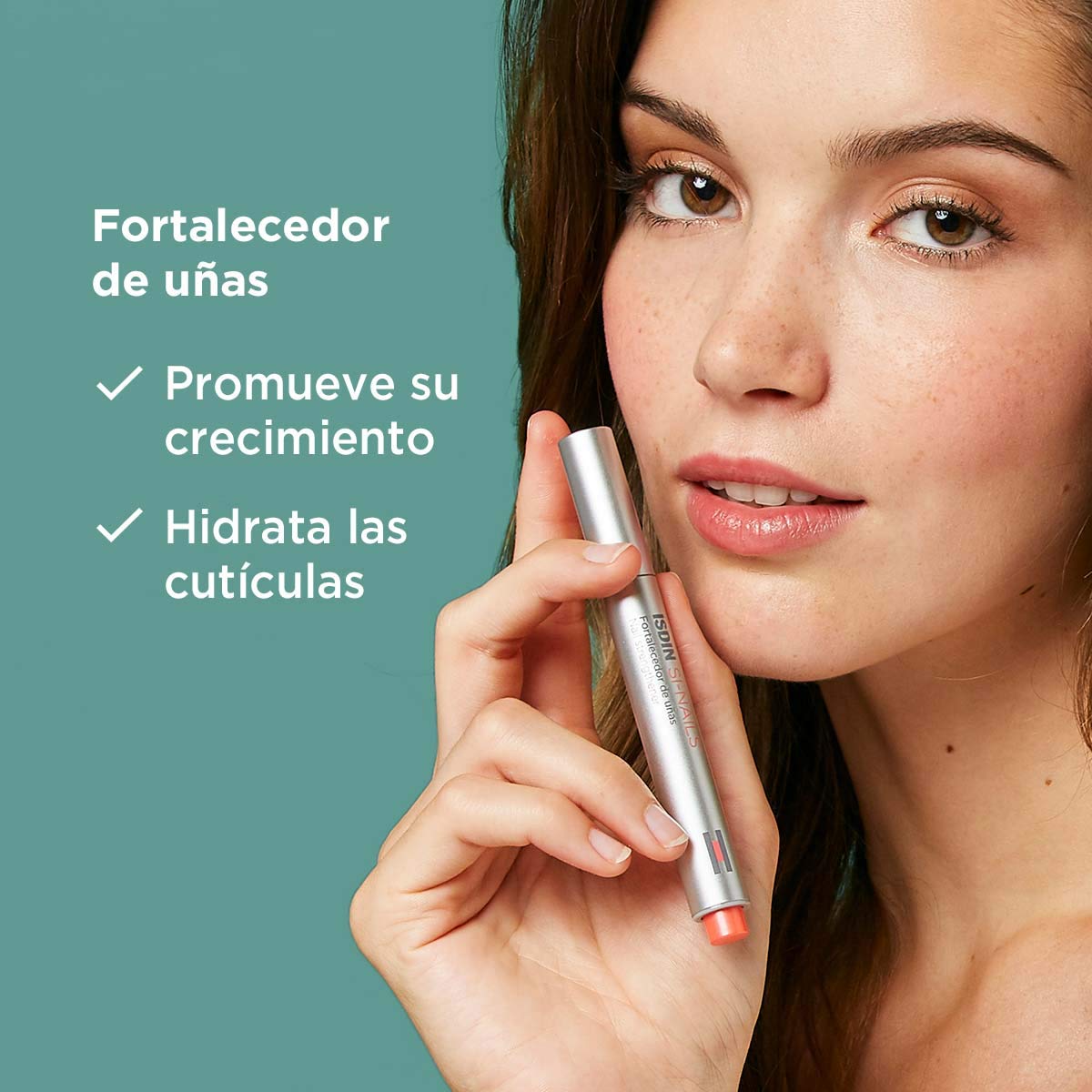 ISDIN SI-NAILS Fortalecedor con ácido hialurónico para uñas débiles y dañadas, hidrata también las cutículas, Acabado Invisible, 2.5 ml