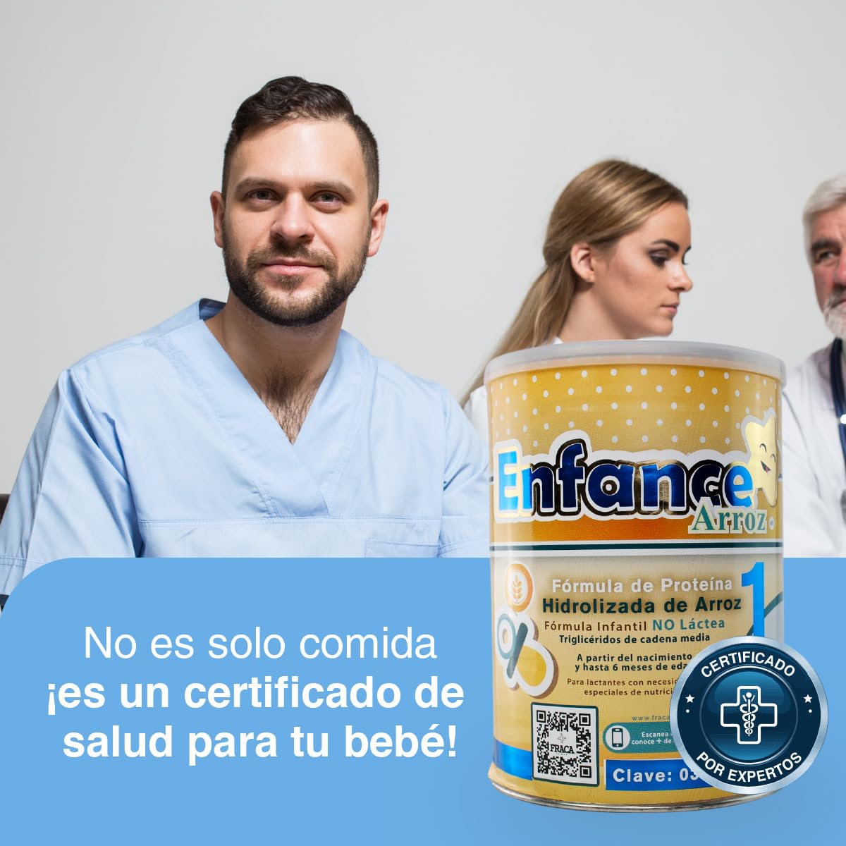 Fraca | Enface Arroz 1 | Fórmula infantil de proteína procesada de arroz | Libre de lactosa | Enriquecida con hierro |Desde 0 a 6 meses| Pack 2 latas 400g c/u