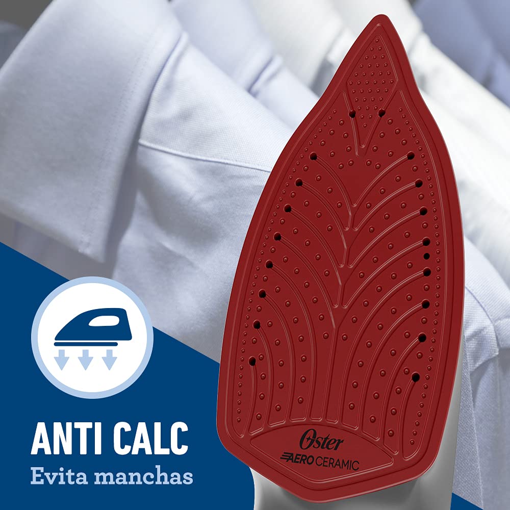 Plancha de Vapor Oster roja con Tecnología Aerocerámica GCSTAC6951