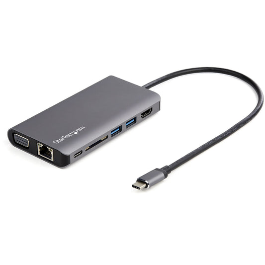 Adaptador USB-C Multipuertos StarTech.com Blanco HDMI VGA 100W PD Lector SD Cable 30cm