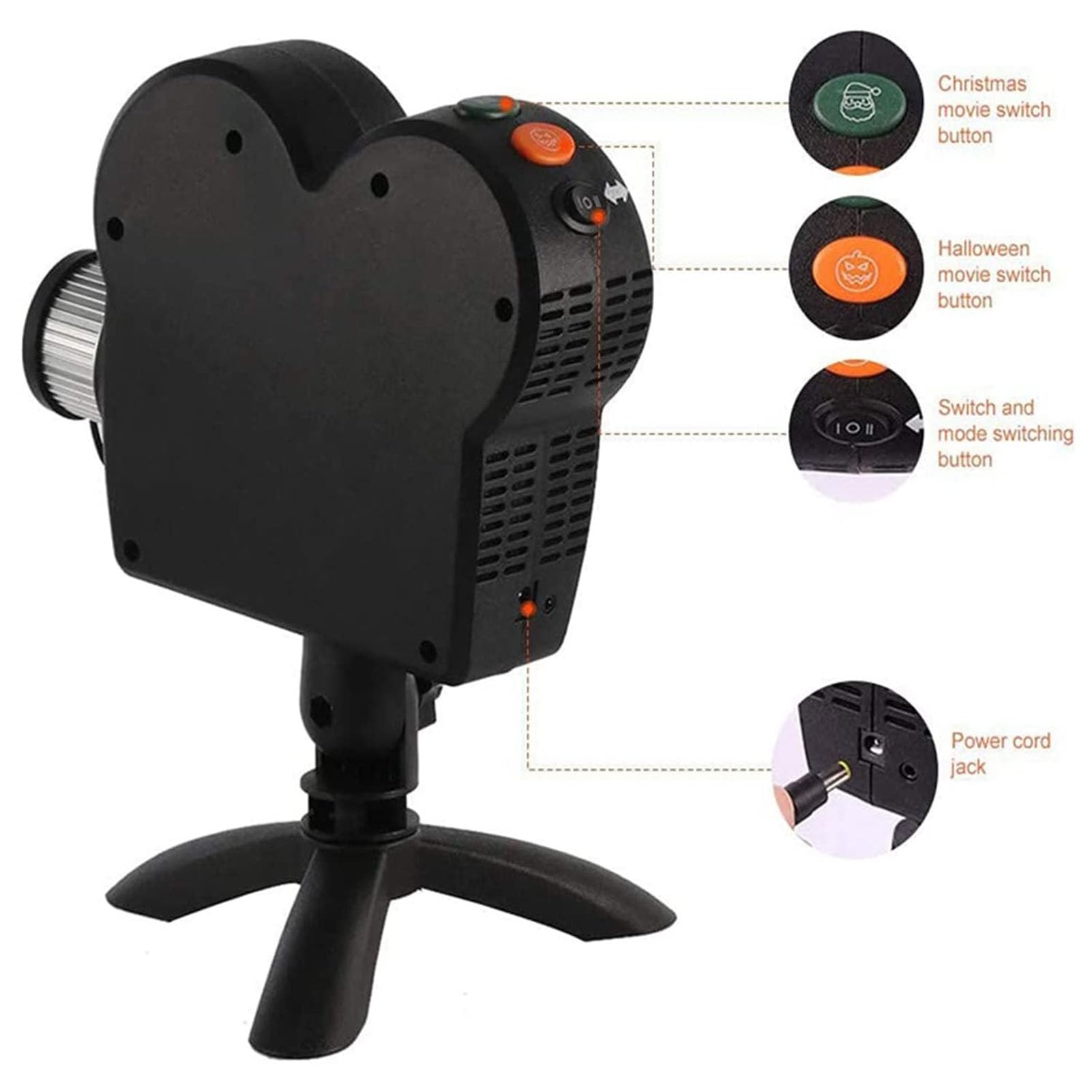 Proyector LED De Luz Para Halloween Y Navidad 12 Películas Integradas Exteriores