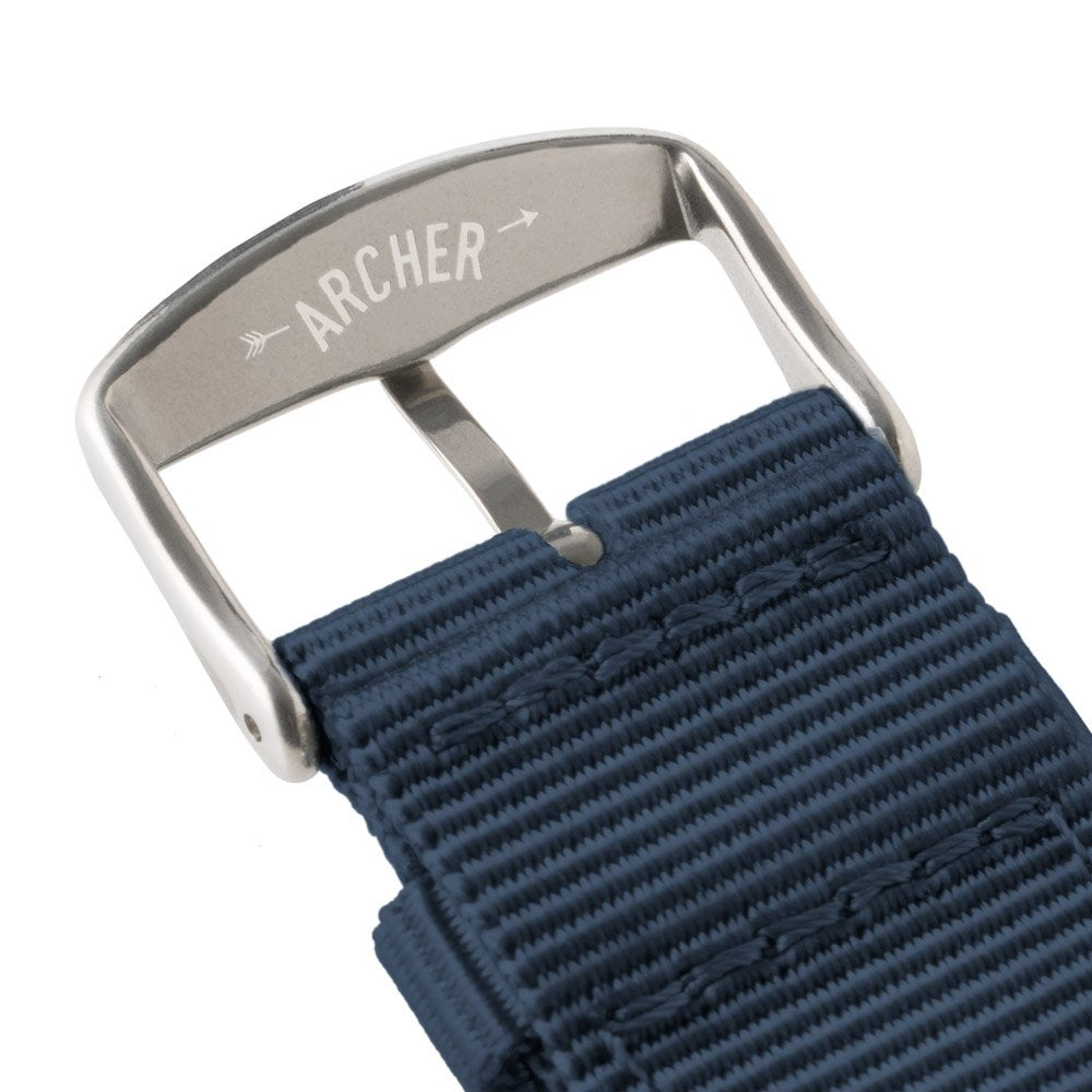Correas de Reloj Archer Azul Marino de Nailon Premium con Liberación Rápida 22mm