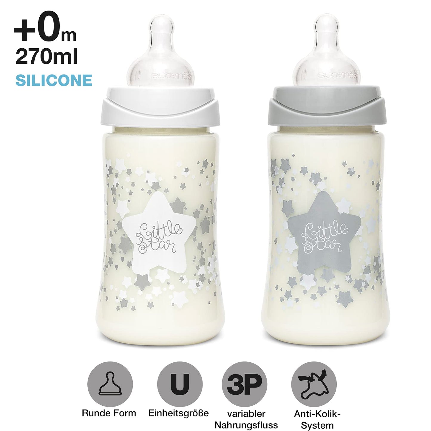 Set de Biberón Suavinex Blanco Little Star para Bebé