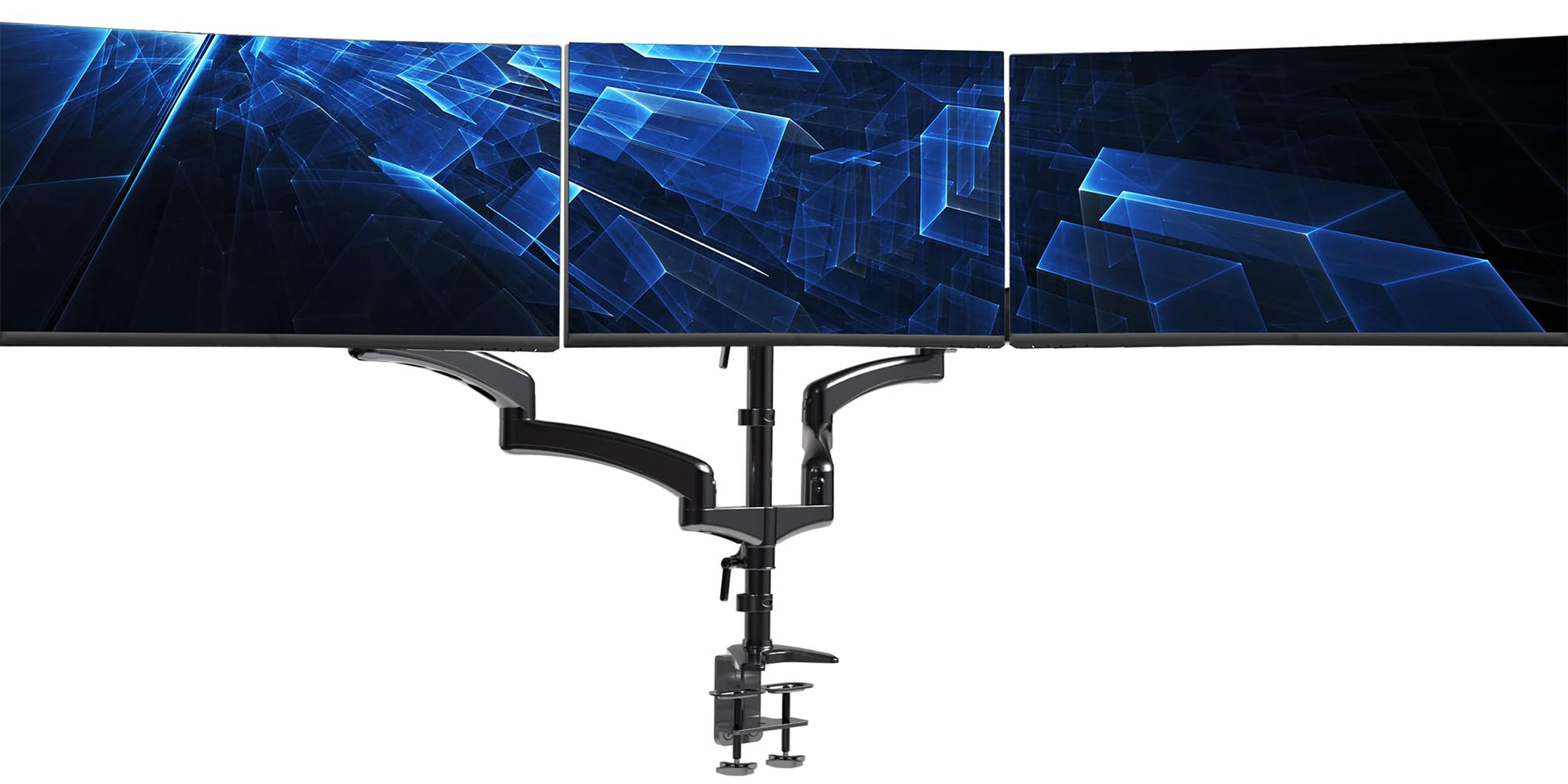 Soporte de Monitor Triple Vivo Negro ajustable para 3 Pantallas de hasta 32 Pulgadas